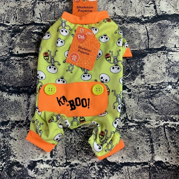 Pet Central Small Skeleton Ka-Boo PJ - Ka-Boo Shirt & "Trick Or Treat" Bandana - Picture 2 of 9